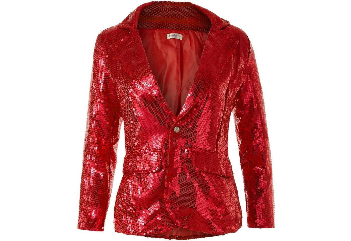 dressforfun Blouson Kurzjacke, Für viele Outfits und Anlässe, Ziertaschen an den Seiten (Bundjacke, Konfektionsgröße M in rot) Damen-Jackett mit glitzernden Pai – Bild 2 von 5