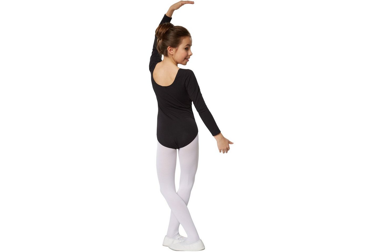 dressforfun Body Langarmeinteiler, Vielseitig kombinierbar, Hoher Tragekomfort (Unterziehoberteil, Konfektionsgröße 116 (5-6 Jahre) in schwarz) Leicht tailliert – Bild 3 von 5