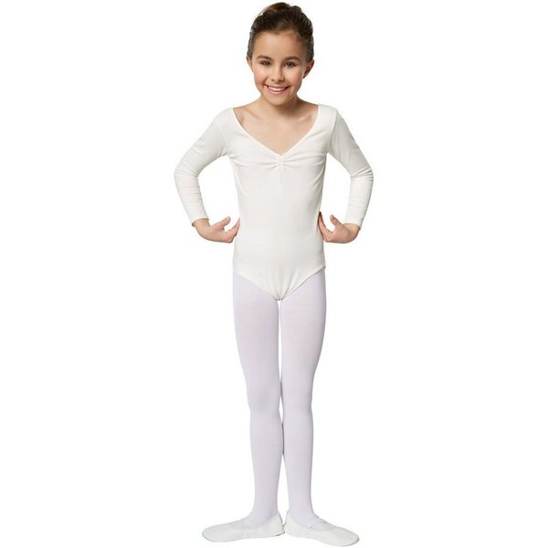 dressforfun Body Langarmeinteiler, Vielseitig kombinierbar, Hoher Tragekomfort (Unterziehoberteil, Konfektionsgröße 116 (5-6 Jahre) in weiß) Leicht taillierte F