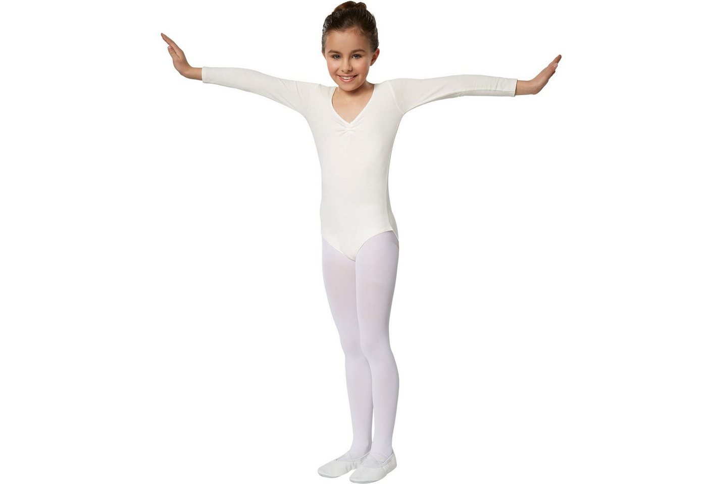 dressforfun Body Langarmeinteiler, Vielseitig kombinierbar, Hoher Tragekomfort (Unterziehoberteil, Konfektionsgröße 116 (5-6 Jahre) in weiß) Leicht taillierte F – Bild 2 von 5
