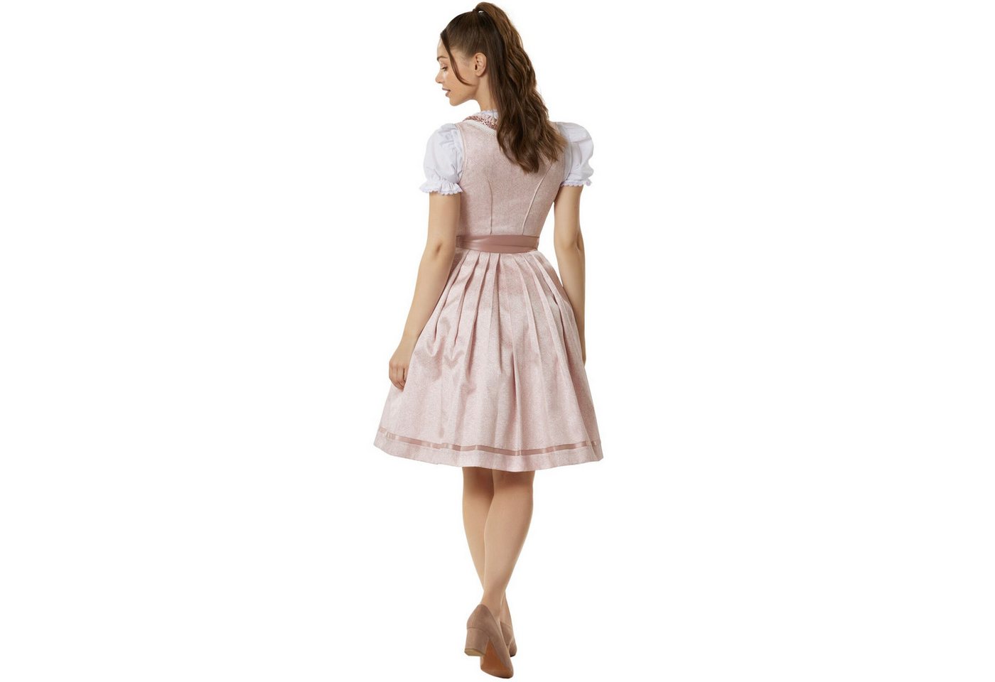 dressforfun Dirndl hochwertiges & elegantes Trachtenkleid Hannah Rosa (Premium Midi-Dirndl, Gr. 44) Ideal für Oktoberfest, Hochzeiten, Vereins- oder Familienfei – Bild 3 von 5