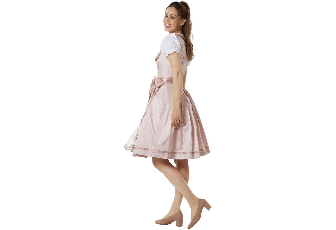 dressforfun Dirndl hochwertiges & elegantes Trachtenkleid Hannah Rosa (Premium Midi-Dirndl, Gr. 44) Ideal für Oktoberfest, Hochzeiten, Vereins- oder Familienfei – Bild 4 von 5