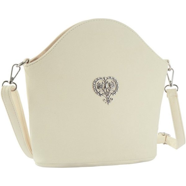 dressforfun Henkeltasche Handtasche, Seitenfach mit Reißverschluss (LxH): ca. 17 x 10 cm (Tragetasche, Konfektionsgröße 0 in beige), Innenmaß (LxBxH) ca. 21 x 4