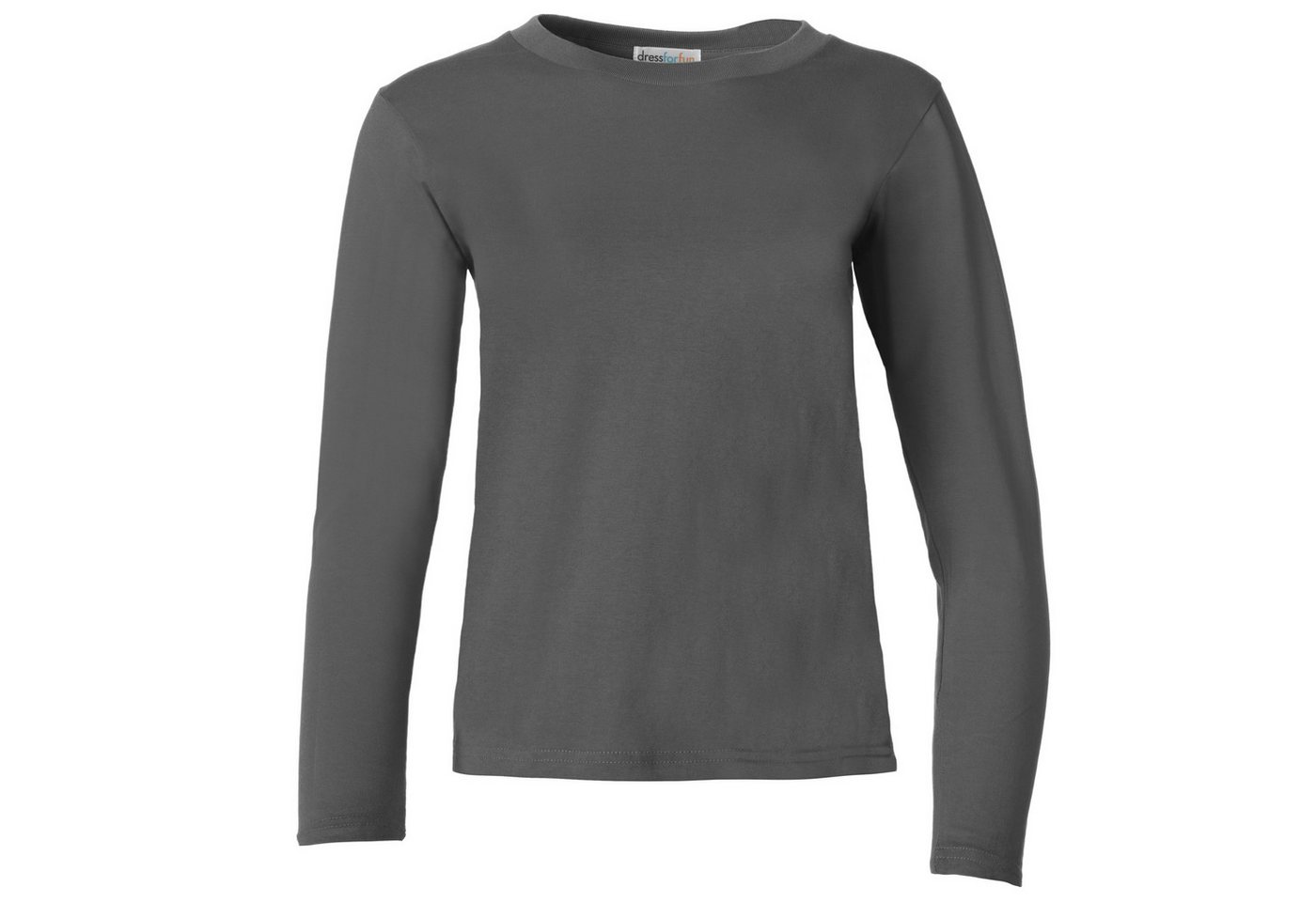 dressforfun Langarmshirt Langarmtop, Für viele Outfits & Auftritte, Rundhals mit (Ärmelshirt, Konfektionsgröße L in grau) Einfarbiges Langarm-Shirt für Frauen,  – Bild 2 von 5