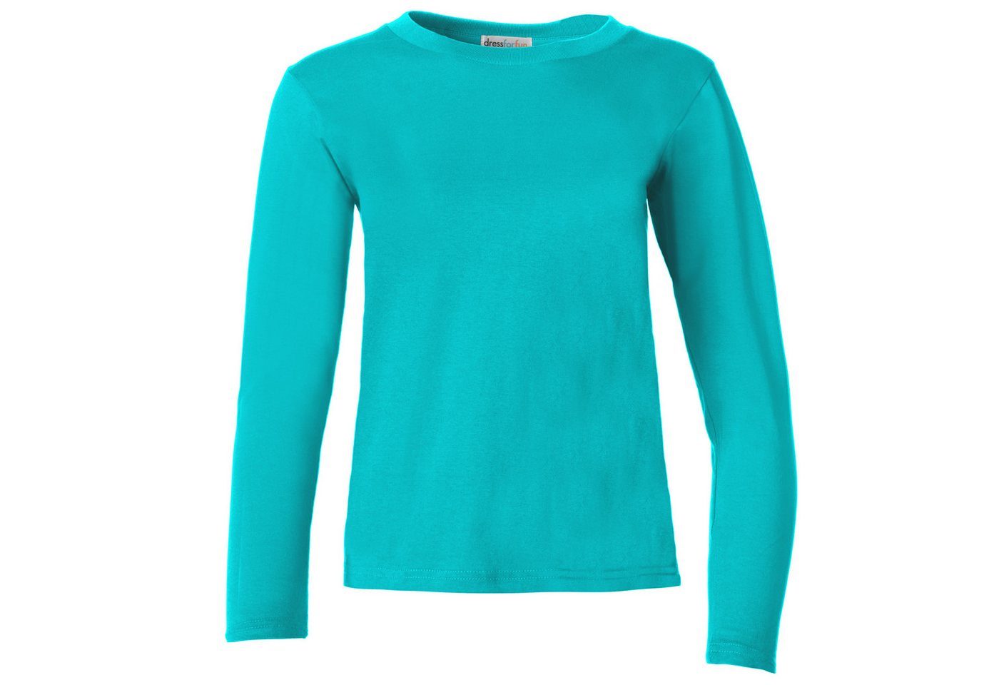 dressforfun Langarmshirt Langarmtop, Für viele Outfits & Auftritte, Rundhals mit (Ärmelshirt, Konfektionsgröße XXL in türkis) Einfarbiges Langarm-Shirt für Frau – Bild 2 von 5