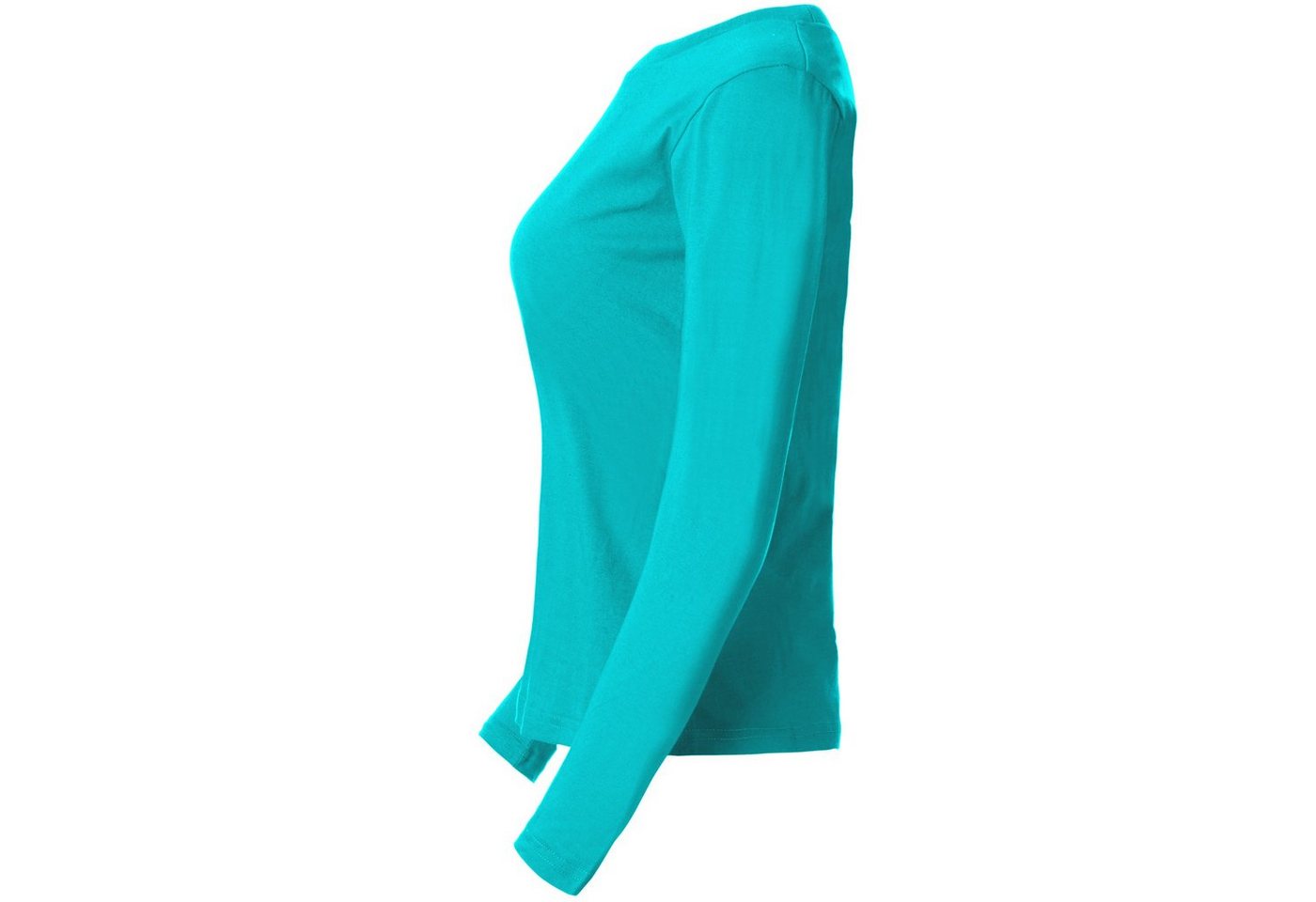 dressforfun Langarmshirt Langarmtop, Für viele Outfits & Auftritte, Rundhals mit (Ärmelshirt, Konfektionsgröße XXL in türkis) Einfarbiges Langarm-Shirt für Frau – Bild 5 von 5