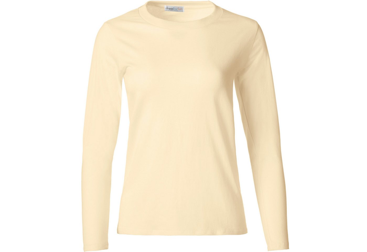 dressforfun Langarmshirt Langarmtop, Für viele Outfits & Auftritte, Rundhals mit (Ärmelshirt, Konfektionsgröße XXL in beige) Einfarbiges Langarm-Shirt für Fraue – Bild 2 von 5
