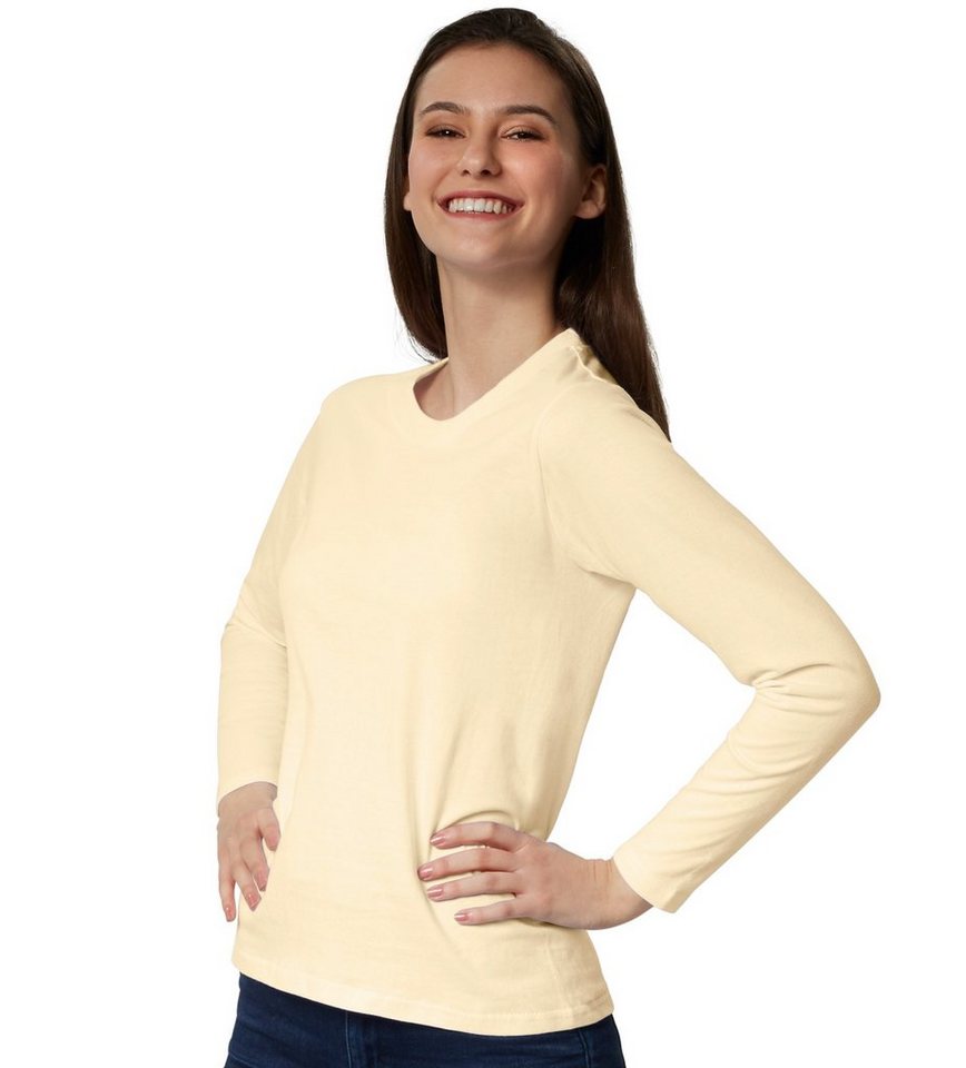 dressforfun Langarmshirt Langarmtop, Für viele Outfits & Auftritte, Rundhals mit (Ärmelshirt, Konfektionsgröße XXL in beige) Einfarbiges Langarm-Shirt für Fraue – Bild 3 von 5