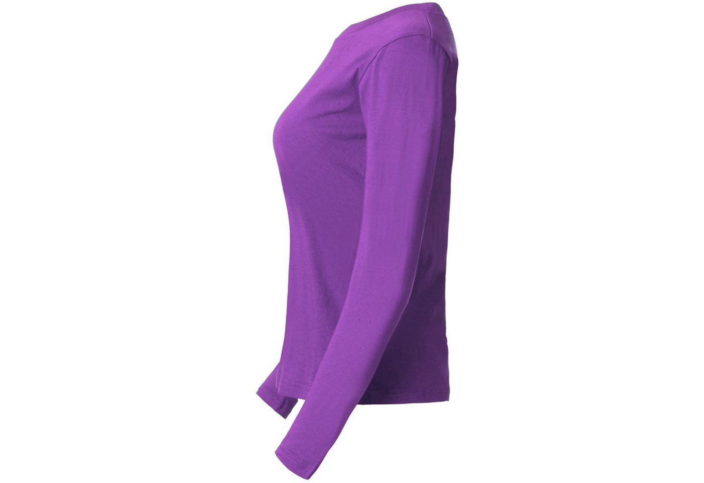 dressforfun Langarmshirt Langarmtop, Für viele Outfits & Auftritte, Rundhals mit (Ärmelshirt, Konfektionsgröße L in lila) Einfarbiges Langarm-Shirt für Frauen,  – Bild 5 von 5