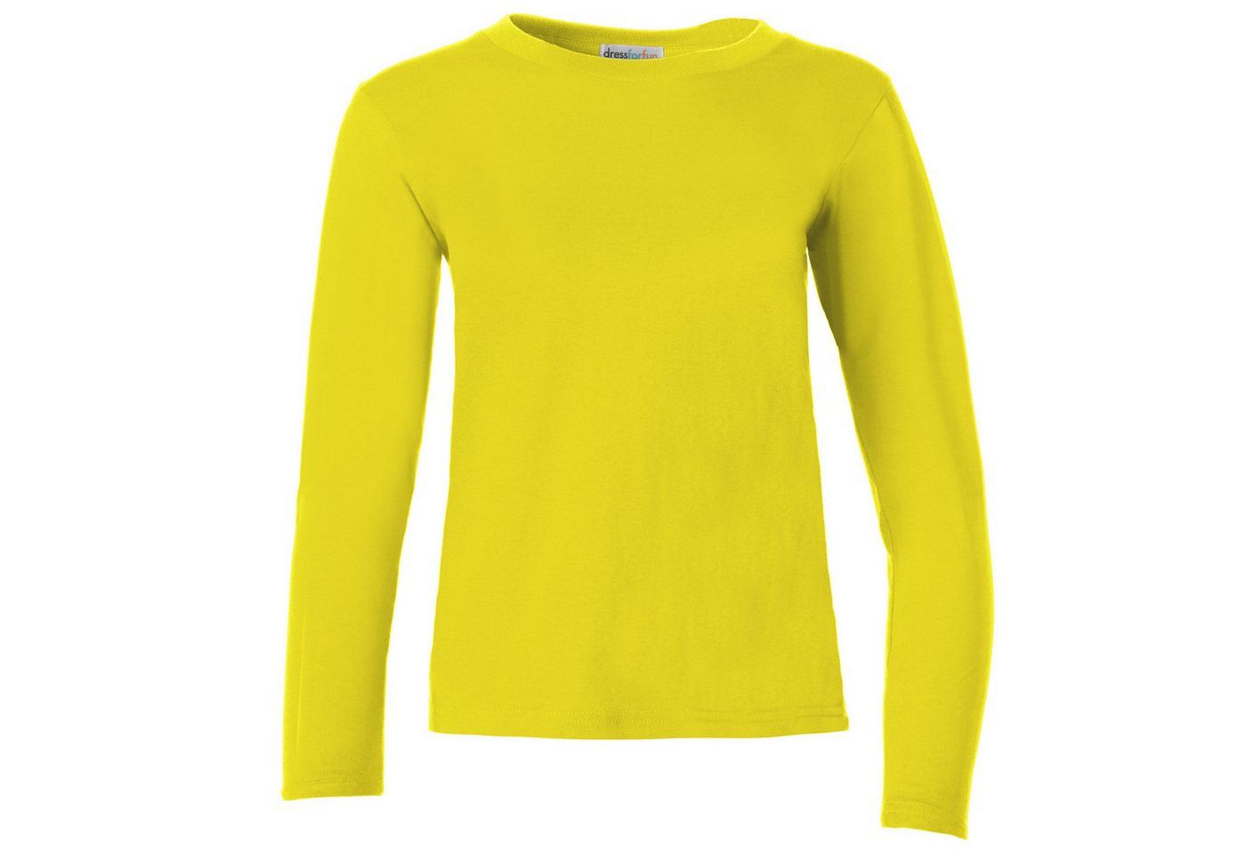 dressforfun Langarmshirt Langarmtop, Für viele Outfits & Auftritte, Rundhals mit (Ärmelshirt, Konfektionsgröße S in gelb) Einfarbiges Langarm-Shirt für Frauen,  – Bild 2 von 5