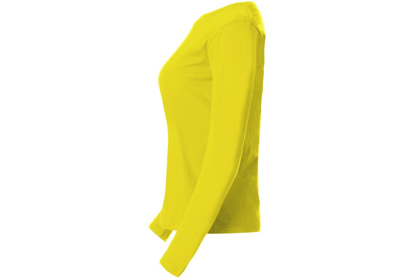 dressforfun Langarmshirt Langarmtop, Für viele Outfits & Auftritte, Rundhals mit (Ärmelshirt, Konfektionsgröße S in gelb) Einfarbiges Langarm-Shirt für Frauen,  – Bild 5 von 5