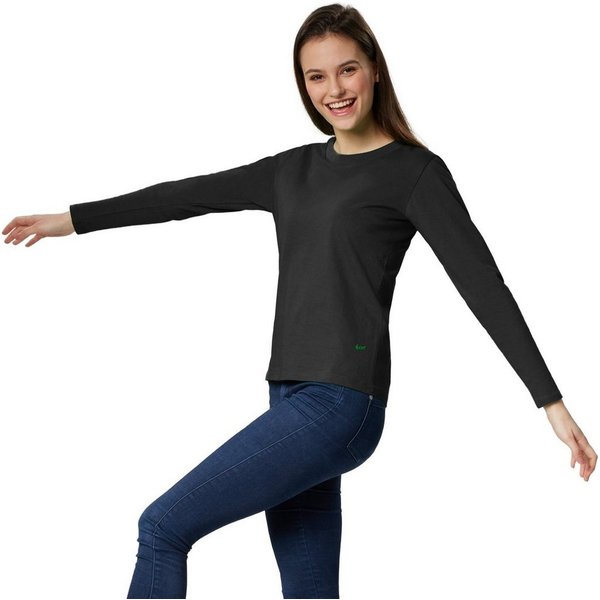 dressforfun Langarmshirt Langarmtop, Für viele Outfits & Auftritte, Rundhals mit (Ärmelshirt, Konfektionsgröße L in schwarz) Einfarbiges Langarm-Shirt für Fraue