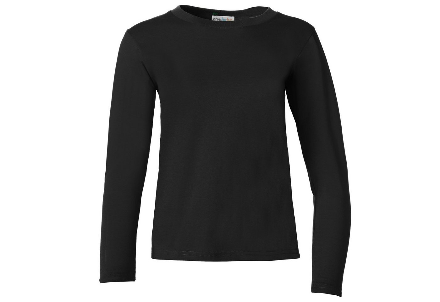 dressforfun Langarmshirt Langarmtop, Für viele Outfits & Auftritte, Rundhals mit (Ärmelshirt, Konfektionsgröße L in schwarz) Einfarbiges Langarm-Shirt für Fraue – Bild 2 von 5