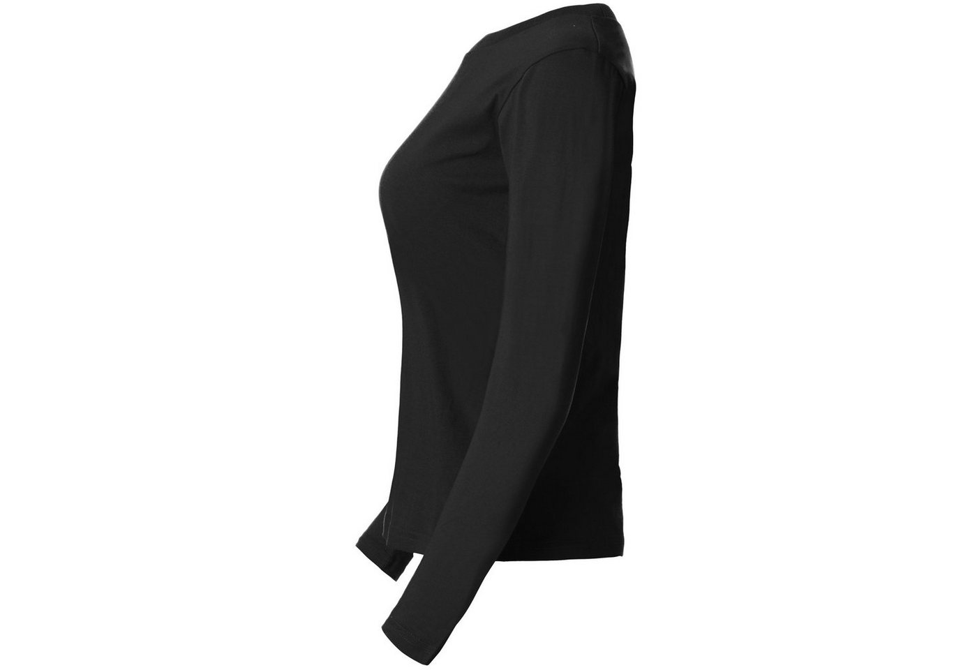 dressforfun Langarmshirt Langarmtop, Für viele Outfits & Auftritte, Rundhals mit (Ärmelshirt, Konfektionsgröße L in schwarz) Einfarbiges Langarm-Shirt für Fraue – Bild 5 von 5
