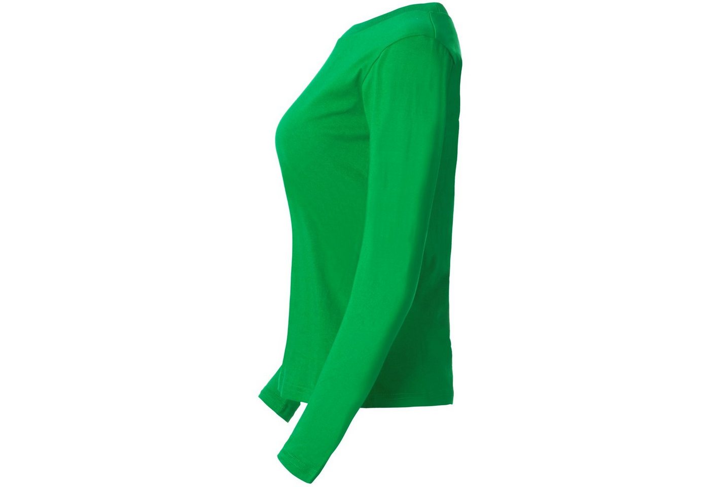 dressforfun Langarmshirt Langarmtop, Für viele Outfits & Auftritte, Rundhals mit (Ärmelshirt, Konfektionsgröße M in grün) Einfarbiges Langarm-Shirt für Frauen,  – Bild 5 von 5