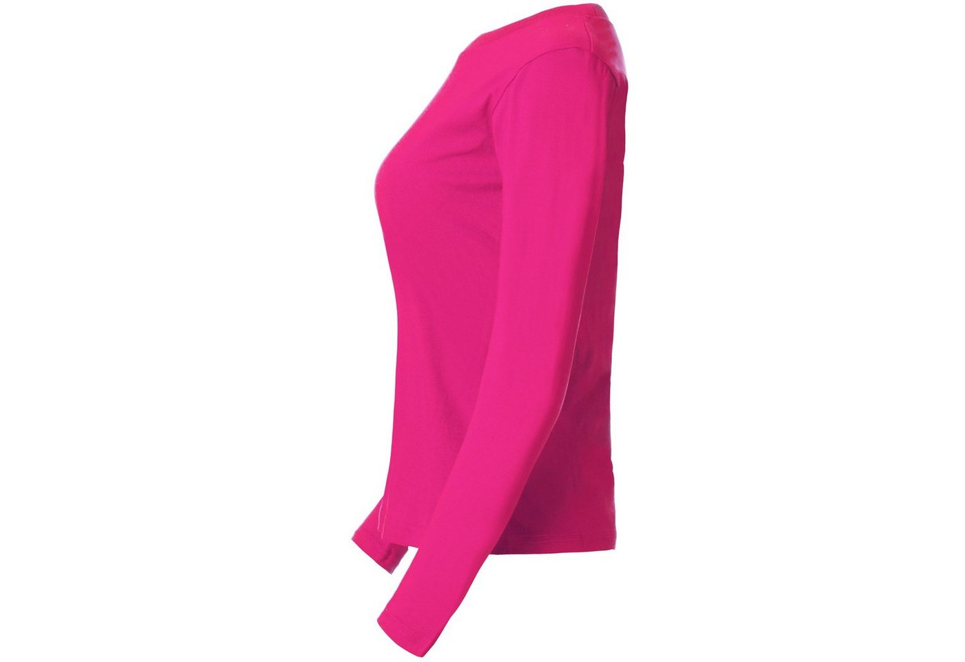 dressforfun Langarmshirt Langarmtop, Für viele Outfits & Auftritte, Rundhals mit (Ärmelshirt, Konfektionsgröße M in pink) Einfarbiges Langarm-Shirt für Frauen,  – Bild 5 von 5