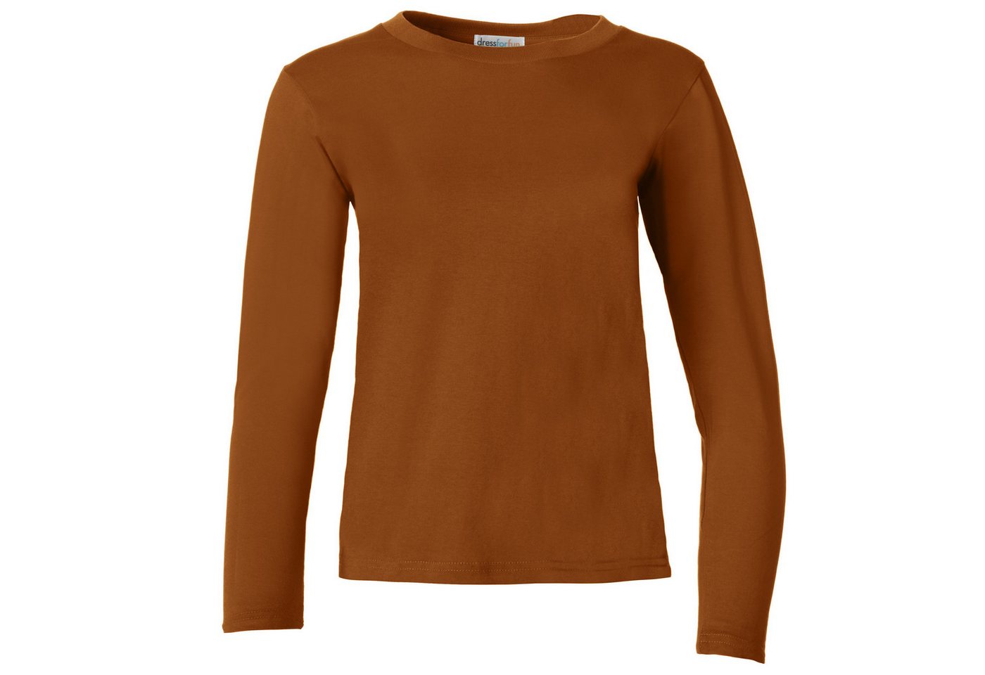 dressforfun Langarmshirt Langarmtop, Für viele Outfits & Auftritte, Rundhals mit (Ärmelshirt, Konfektionsgröße L in braun) Einfarbiges Langarm-Shirt für Frauen, – Bild 2 von 5