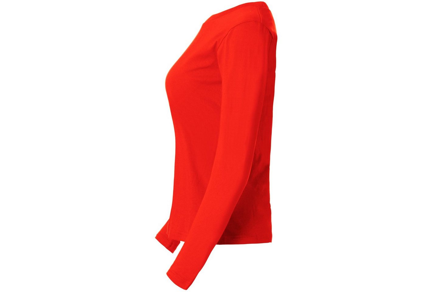 dressforfun Langarmshirt Langarmtop, Für viele Outfits & Auftritte, Rundhals mit (Ärmelshirt, Konfektionsgröße S in rot) Einfarbiges Langarm-Shirt für Frauen, F – Bild 5 von 5