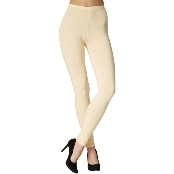 dressforfun Leggings Enghose, Für viele Outfits & Auftritte, Einfarbige Leggings für (Stretchhose, Konfektionsgröße M in creme) Dehnbares und strapazierfähiges 