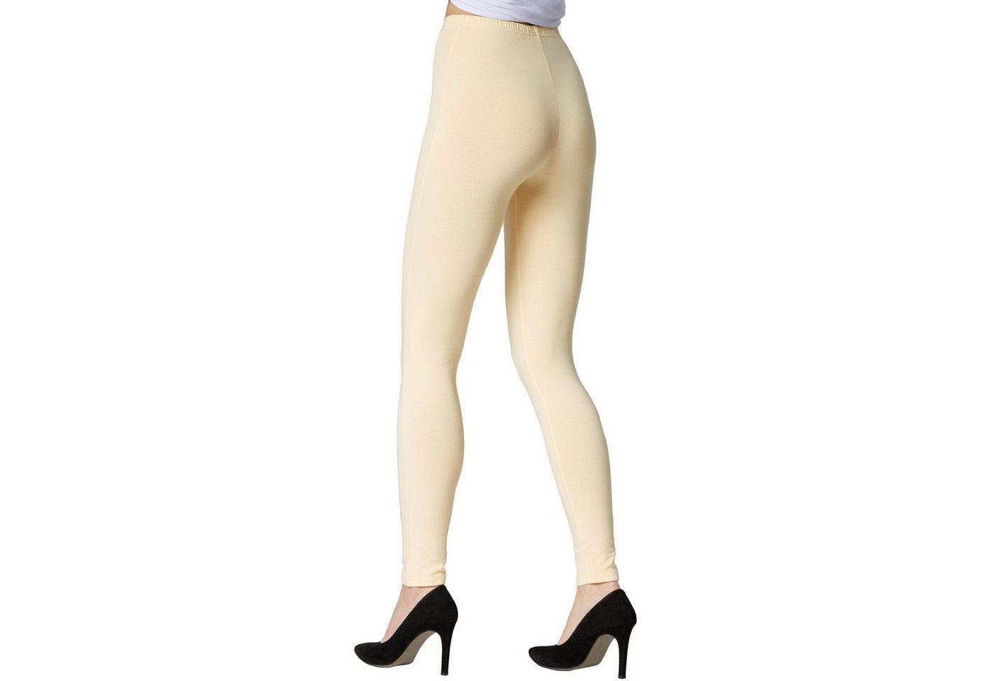 dressforfun Leggings Enghose, Für viele Outfits & Auftritte, Einfarbige Leggings für (Stretchhose, Konfektionsgröße M in creme) Dehnbares und strapazierfähiges  – Bild 3 von 5