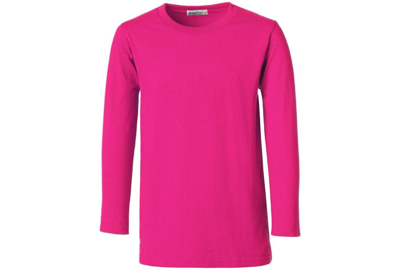 dressforfun Longsleeve Langarmtop, Für viele Outfits & Auftritte, Rundhals mit (Freizeitoberteil, Konfektionsgröße L in pink) Einfarbiges Langarm-Shirt für Männ – Bild 2 von 5
