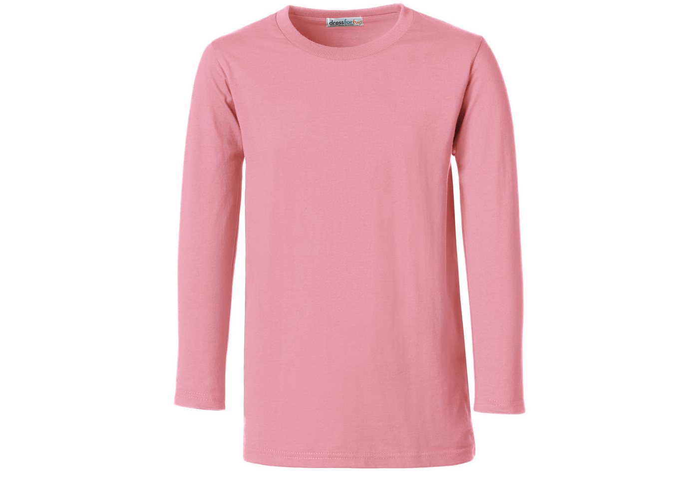 dressforfun Longsleeve Langarmtop, Für viele Outfits & Auftritte, Rundhals mit (Freizeitoberteil, Konfektionsgröße XL in rosa) Einfarbiges Langarm-Shirt für Män – Bild 2 von 5