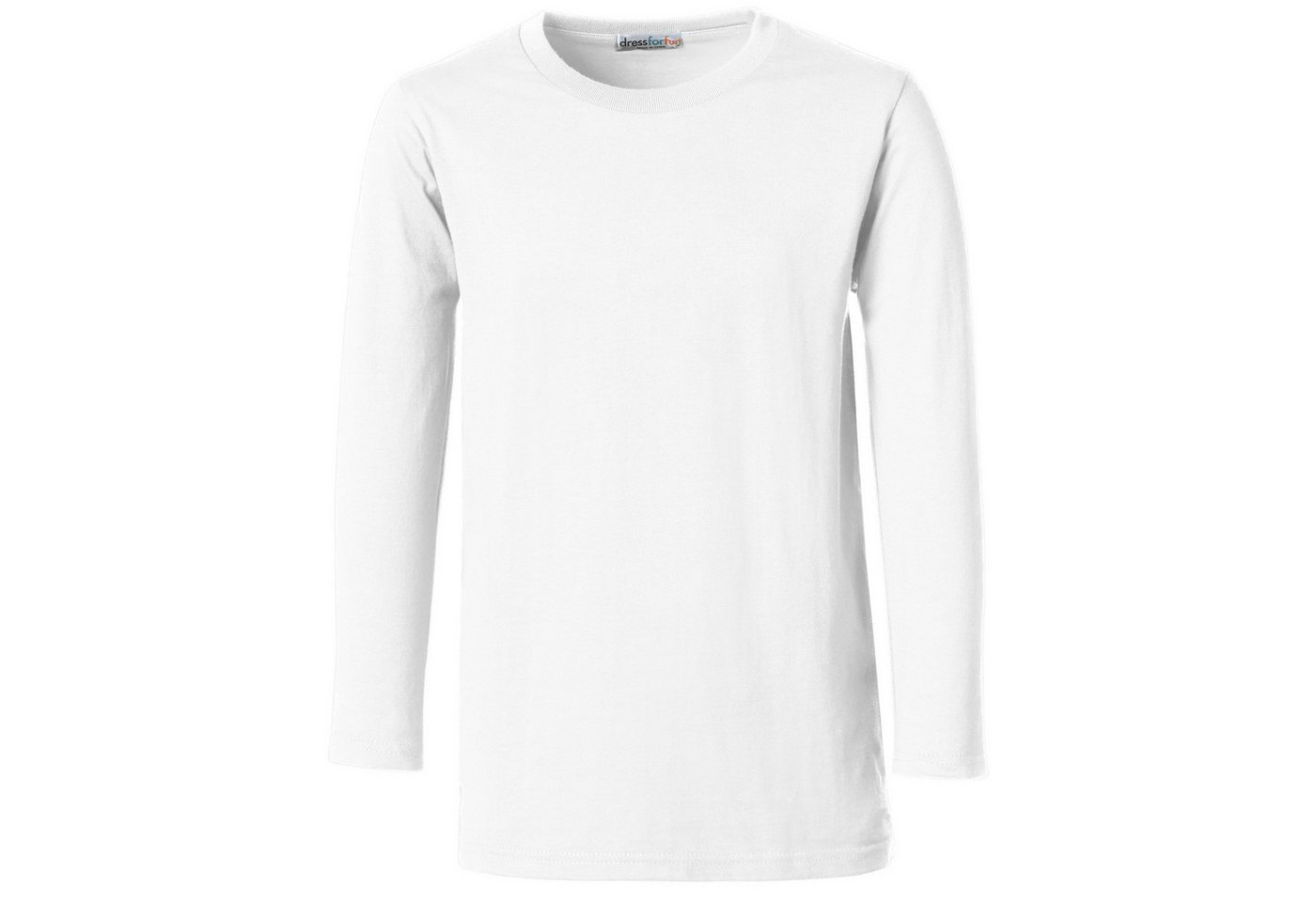 dressforfun Longsleeve Langarmtop, Für viele Outfits & Auftritte, Rundhals mit (Freizeitoberteil, Konfektionsgröße M in weiß) Einfarbiges Langarm-Shirt für Männ – Bild 2 von 5