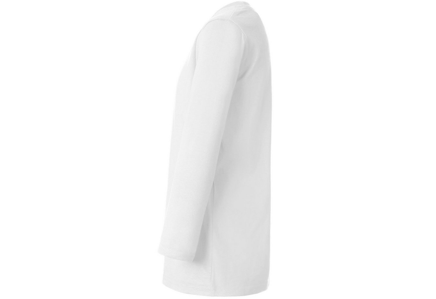 dressforfun Longsleeve Langarmtop, Für viele Outfits & Auftritte, Rundhals mit (Freizeitoberteil, Konfektionsgröße M in weiß) Einfarbiges Langarm-Shirt für Männ – Bild 5 von 5