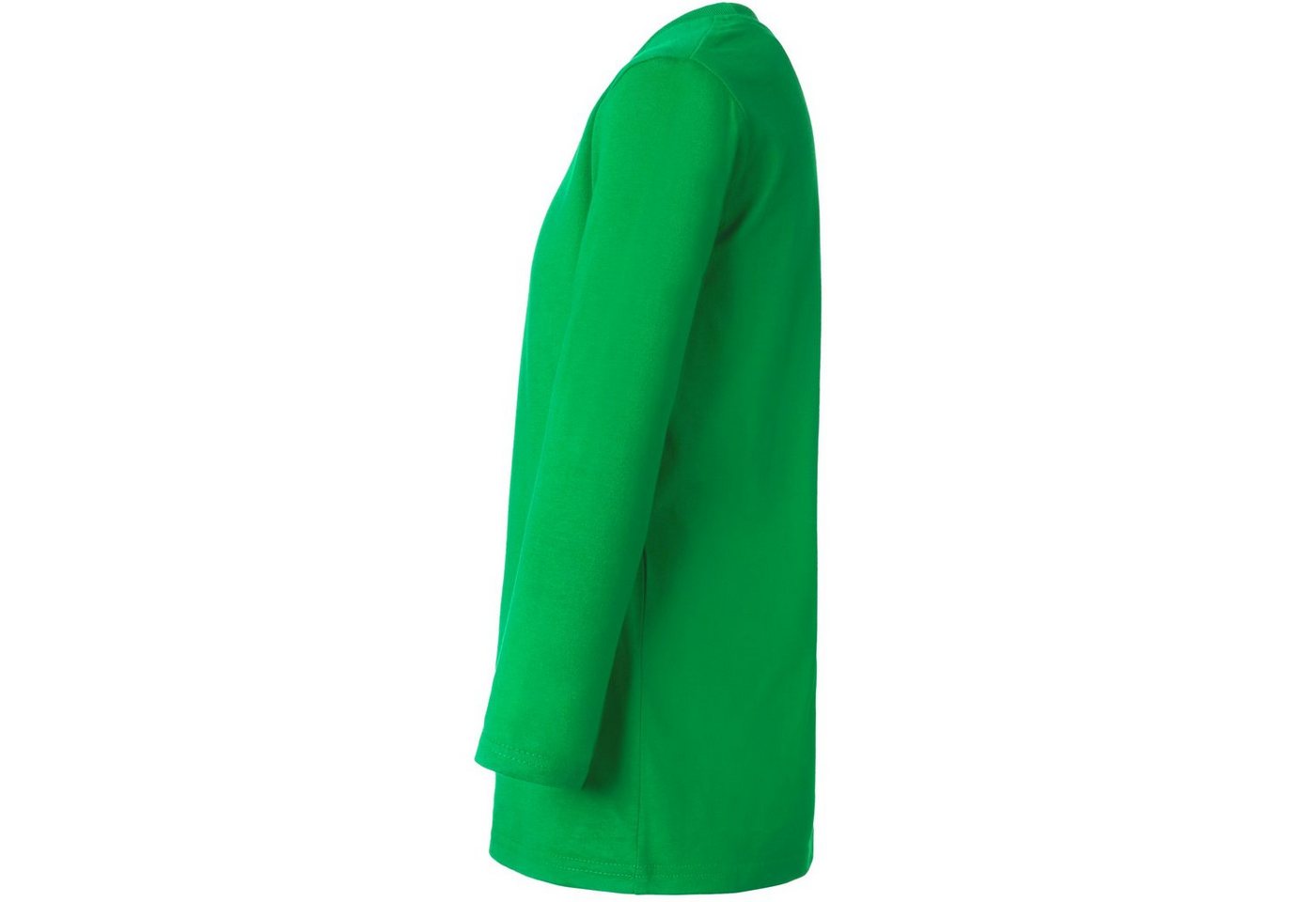 dressforfun Longsleeve Langarmtop, Für viele Outfits & Auftritte, Rundhals mit (Freizeitoberteil, Konfektionsgröße L in grün) Einfarbiges Langarm-Shirt für Männ – Bild 5 von 5
