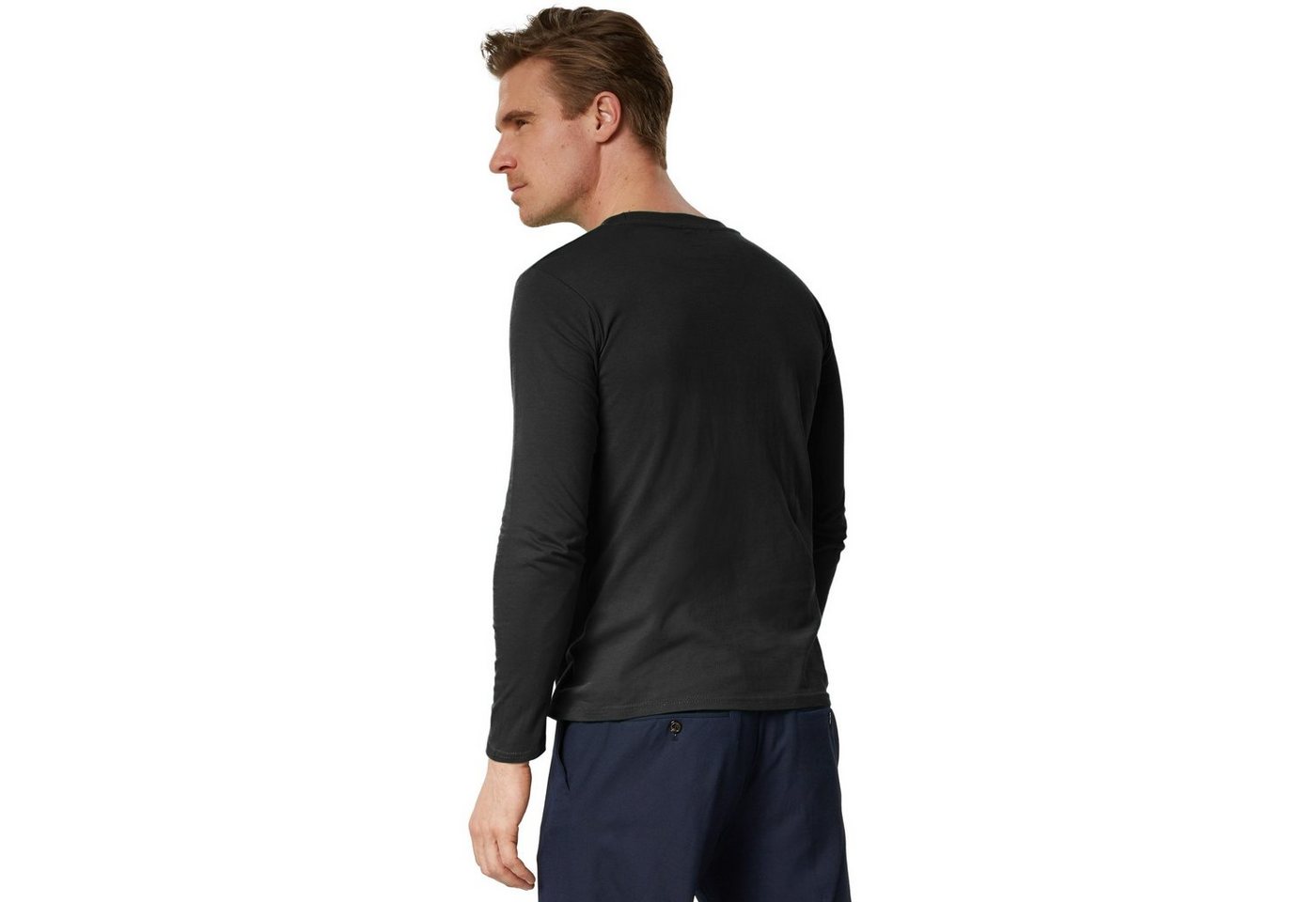 dressforfun Longsleeve Langarmtop, Für viele Outfits & Auftritte, Rundhals mit (Freizeitoberteil, Konfektionsgröße L in schwarz) Einfarbiges Langarm-Shirt für M – Bild 4 von 5