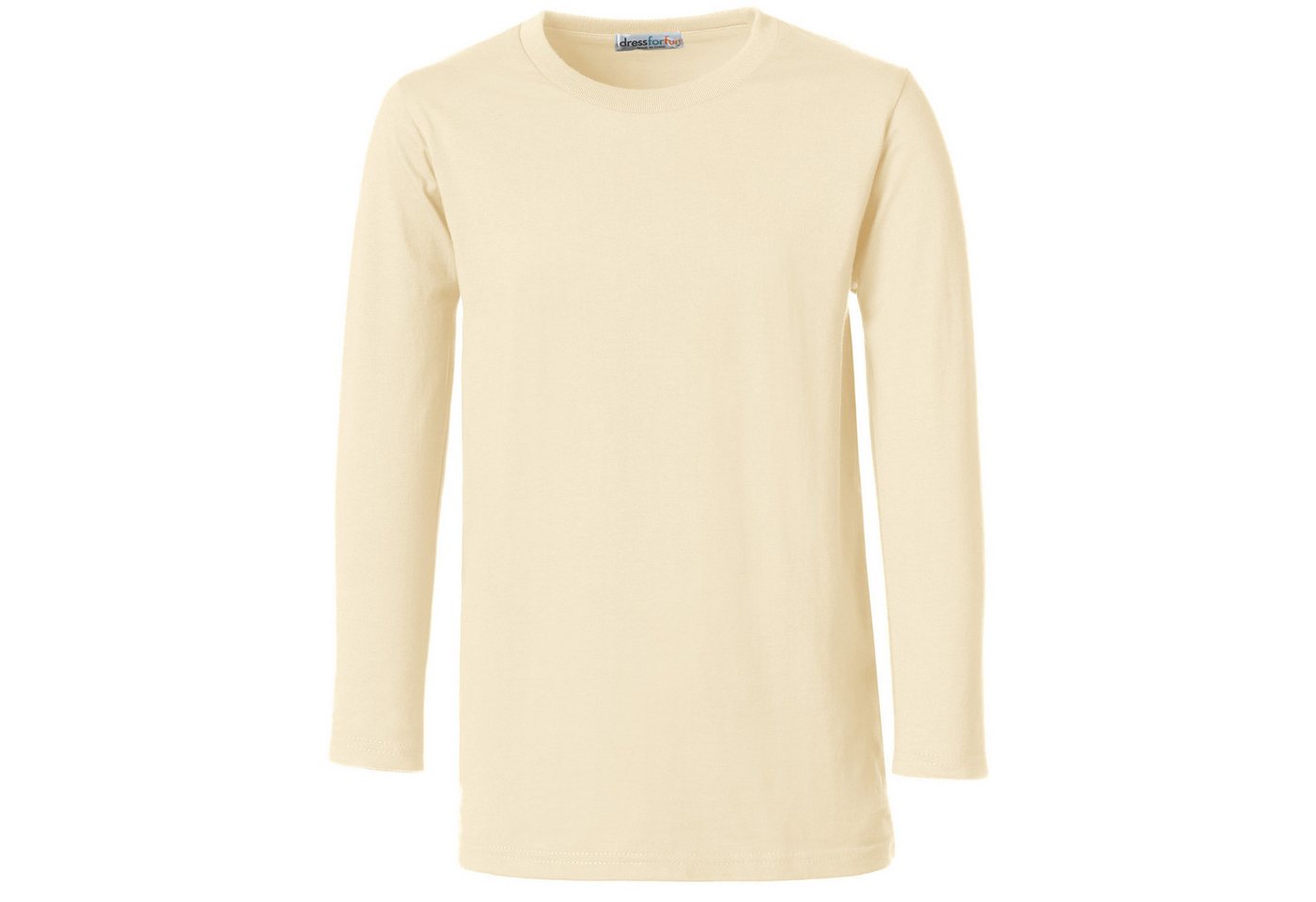 dressforfun Longsleeve Langarmtop, Für viele Outfits & Auftritte, Rundhals mit (Freizeitoberteil, Konfektionsgröße S in beige) Einfarbiges Langarm-Shirt für Män – Bild 2 von 5