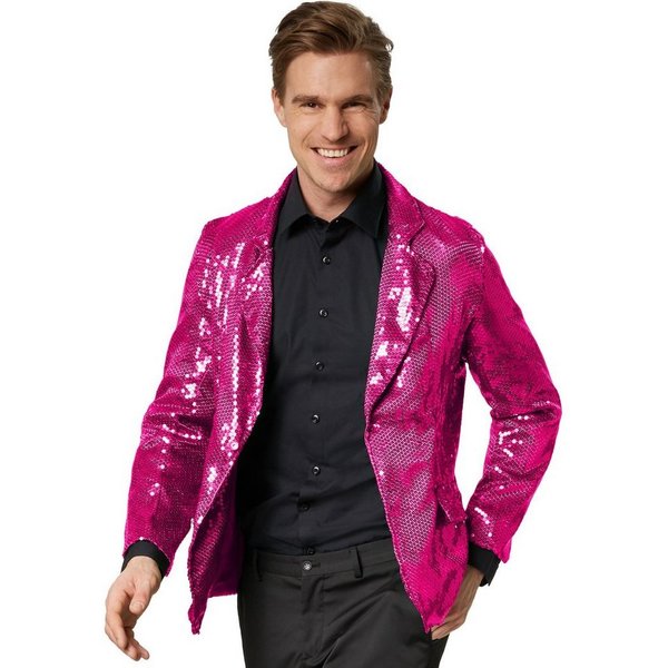 dressforfun Sakko Jackett, Für viele Outfits und Anlässe, Ziertaschen an den Seiten (Anzugjacke, Konfektionsgröße L in pink) Hoher Tragekomfort, guter Sitz, Kra