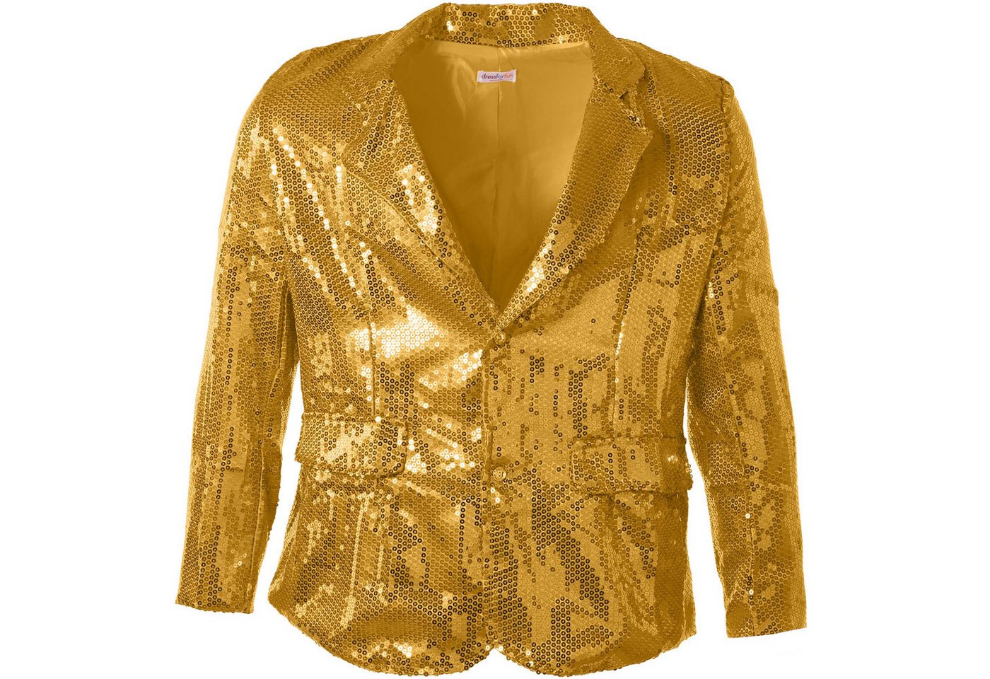 dressforfun Sakko Jackett, Für viele Outfits und Anlässe, Ziertaschen an den Seiten (Anzugjacke, Konfektionsgröße L in gold) Hoher Tragekomfort, guter Sitz, Kra – Bild 2 von 5
