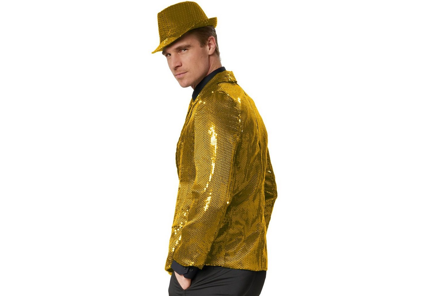 dressforfun Sakko Jackett, Für viele Outfits und Anlässe, Ziertaschen an den Seiten (Anzugjacke, Konfektionsgröße L in gold) Hoher Tragekomfort, guter Sitz, Kra – Bild 4 von 5