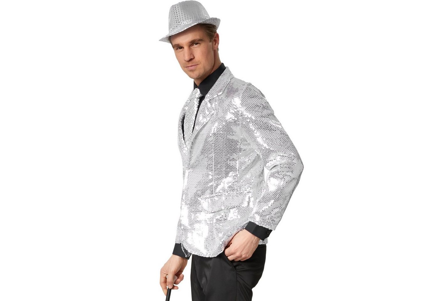 dressforfun Sakko Jackett, Für viele Outfits und Anlässe, Ziertaschen an den Seiten (Anzugjacke, Konfektionsgröße S in silber) Hoher Tragekomfort, guter Sitz, K – Bild 4 von 5