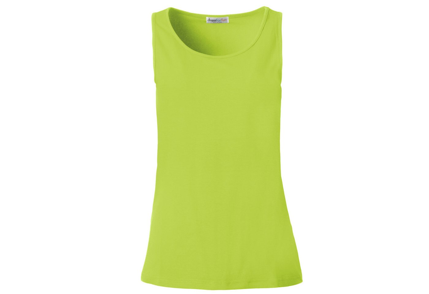 dressforfun Tanktop Achselshirt, Für viele Outfits und Auftritte, Einfarbiges Damen Top (Trägershirt, Konfektionsgröße XL in hellgrün) Leicht körperbetonter Sch – Bild 2 von 5