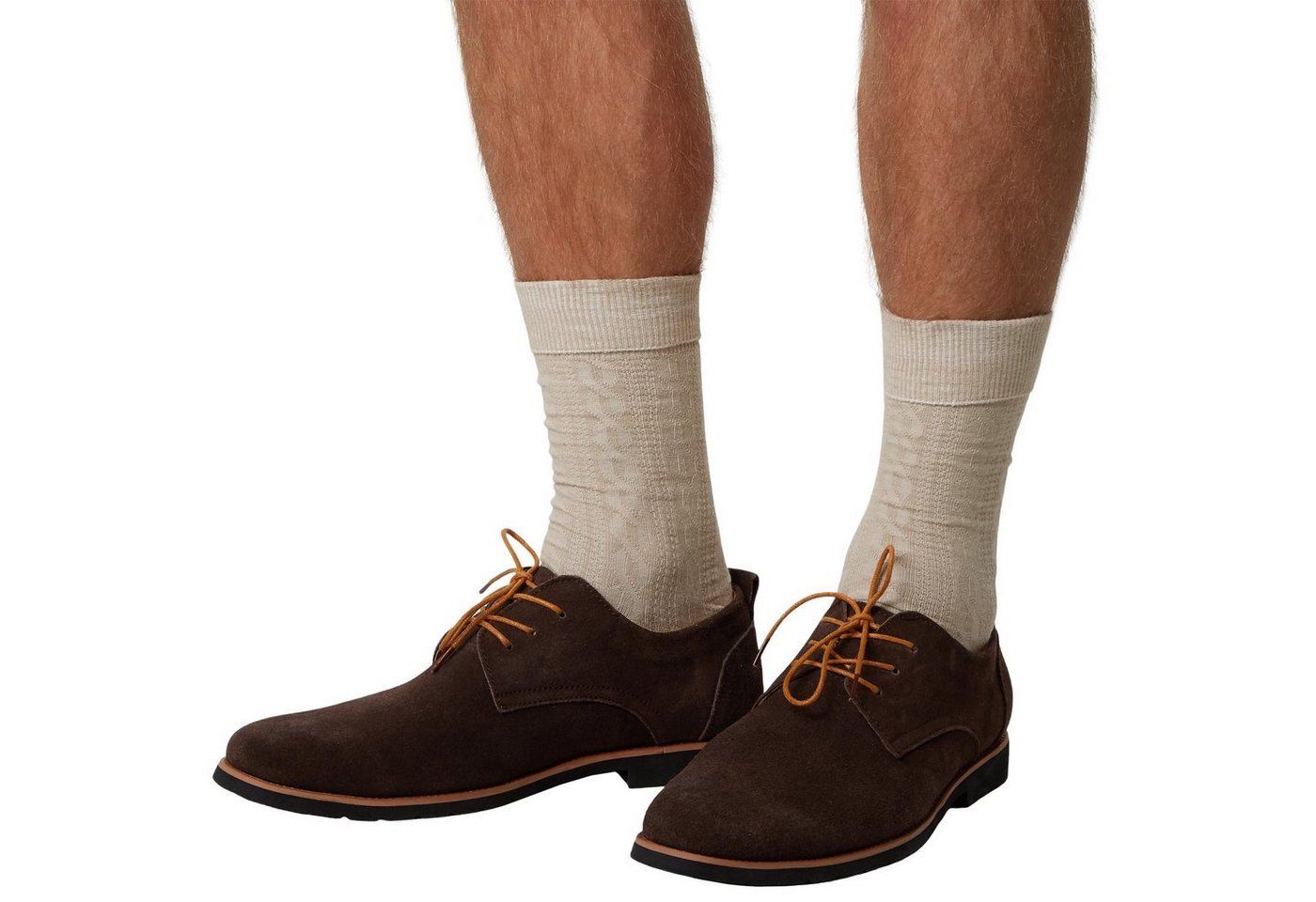 dressforfun Trachtensocken Kurze, einfarbige Oktoberfeststrümpfe mit klassischem Strickmuster (Bayerische Strümpfe, in beige) Leichtes Tragegefühl, glatte Ferse – Bild 4 von 4