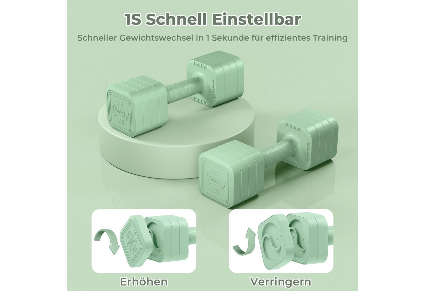 Dripex Hantel-Set verstellbare Hanteln Set 2er 2,5kg/5kg, justierbare 6 Hantelplatten – Bild 2 von 5