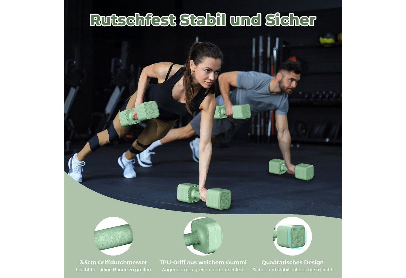 Dripex Hantel-Set verstellbare Hanteln Set 2er 2,5kg/5kg, justierbare 6 Hantelplatten – Bild 4 von 5