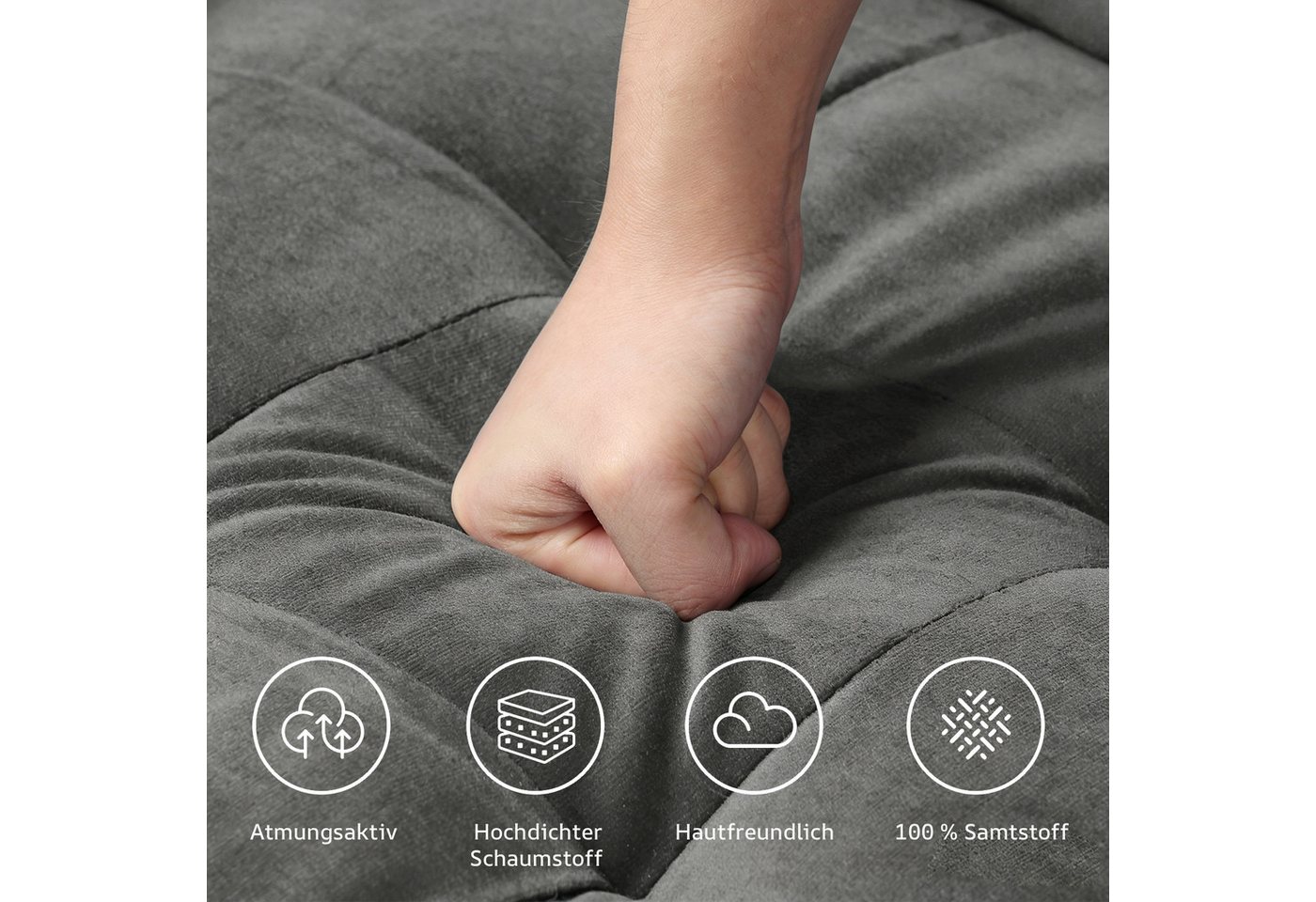 Dripex Sofa 121 cm kleines 2-Sitzer-Sofa aus Samt – bequeme Couch – Bild 3 von 5