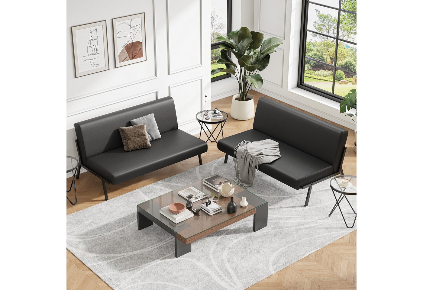 Dripex Sofa Sofa 2 Sitzer Stoffsofa Modern mit Metallrahmen 112 x 75 x 68 cm – Bild 5 von 5