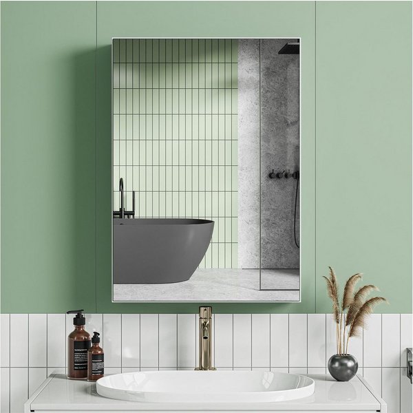 Dripex Spiegelschrank Badezimmerschrank mit Spiegel Badschrank mit verstellbarem Einlegeboden