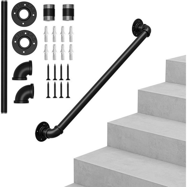 Dripex Treppengeländer Handlauf Geländer Wandhandlauf Innen und Außen, 60 cm Länge