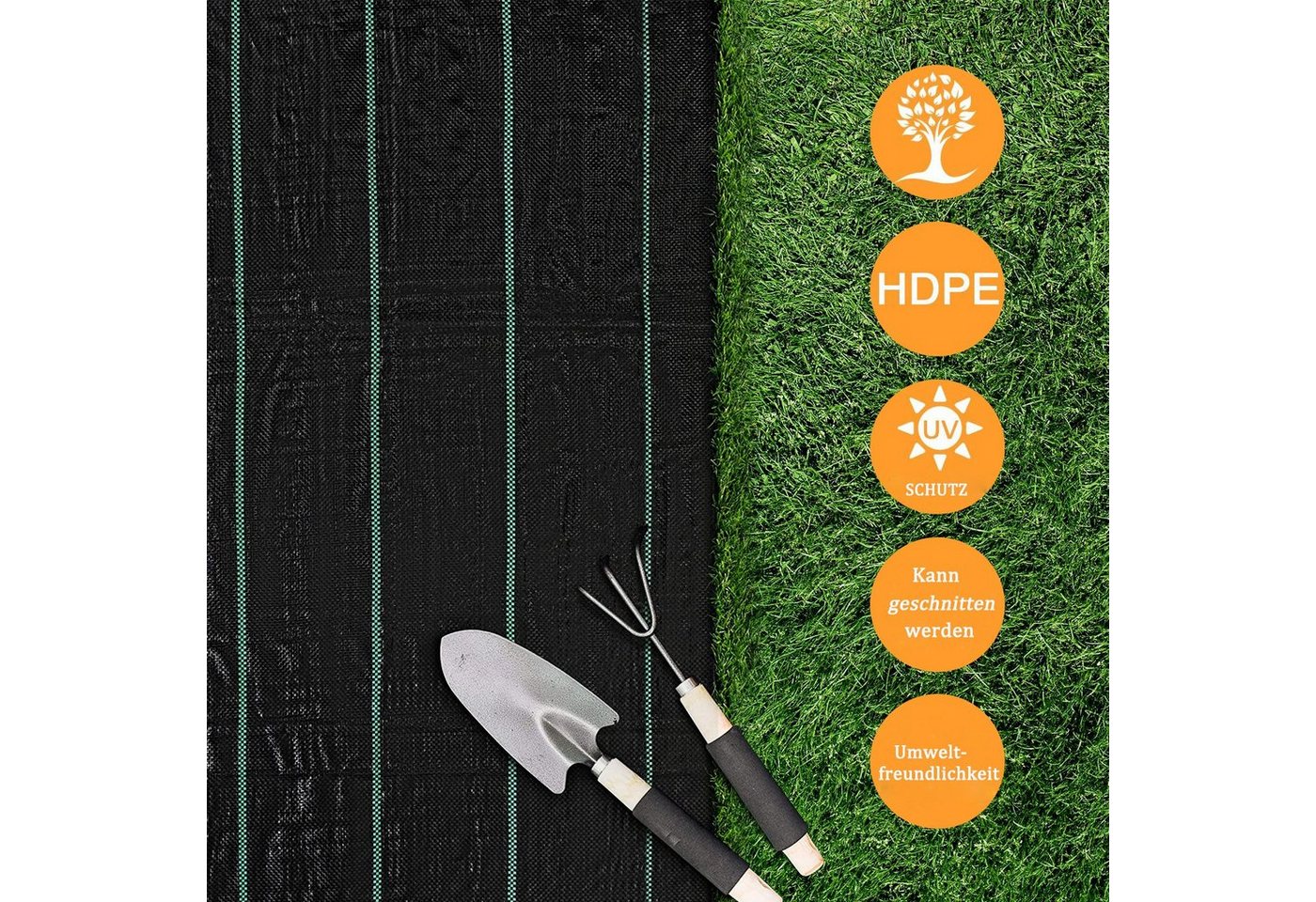 Dripex Unkrautvlies Unkrautvlies Gartenvlies 90g/m² Unkrautfolie Wasserdurchlässig, 1mx10m=10m² gefaltet – Bild 2 von 5