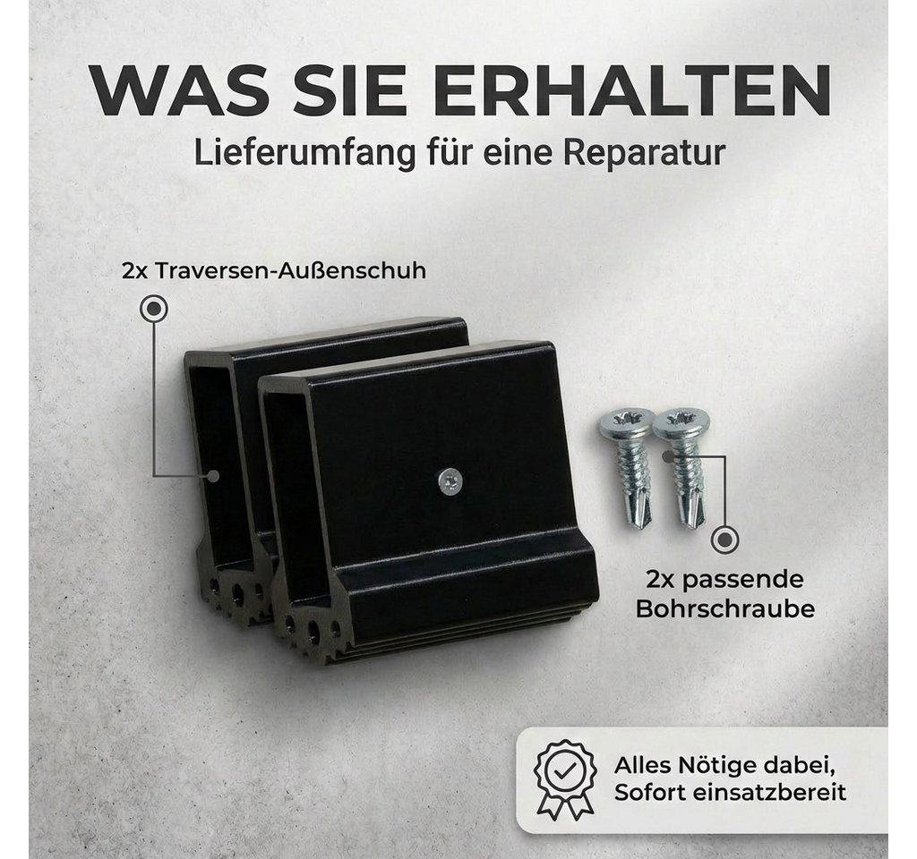 Druck Solutions Leiterntraverse Leiterfüße 2er Set Ersatzfüße Aussenschuhe aus TPU für Traversen (Set, 1Set bestehend aus 2 Traversen-Leiterfüßen inkl. Befestig – Bild 4 von 5