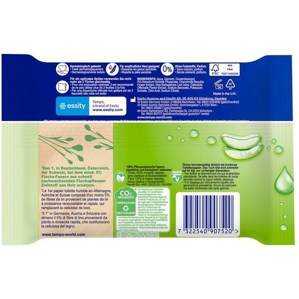 TEMPO Drucker- und Kopierpapier Tempo 836194 Tempo sanft&sensitive Aloe