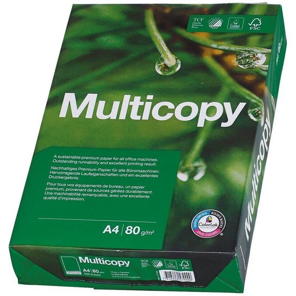MULTICOPY Druckerpapier MultiCopy, Format DIN A4, 80 g/m², 168 CIE, 500 Blatt