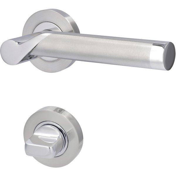 Alpertec Drückergarnitur Alpertec WC-Rosettengarnitur Solid 1 Edelstahl