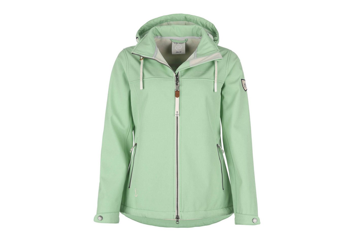 Dry Fashion Softshelljacke Baltrum Damen Jacke Softshell Fleece-Futter - Übergangsjacke Outdoor Atmungsaktiv, Verstellbare & abnehmbare Kapuze, 2-Wege-Reißversc – Bild 2 von 5
