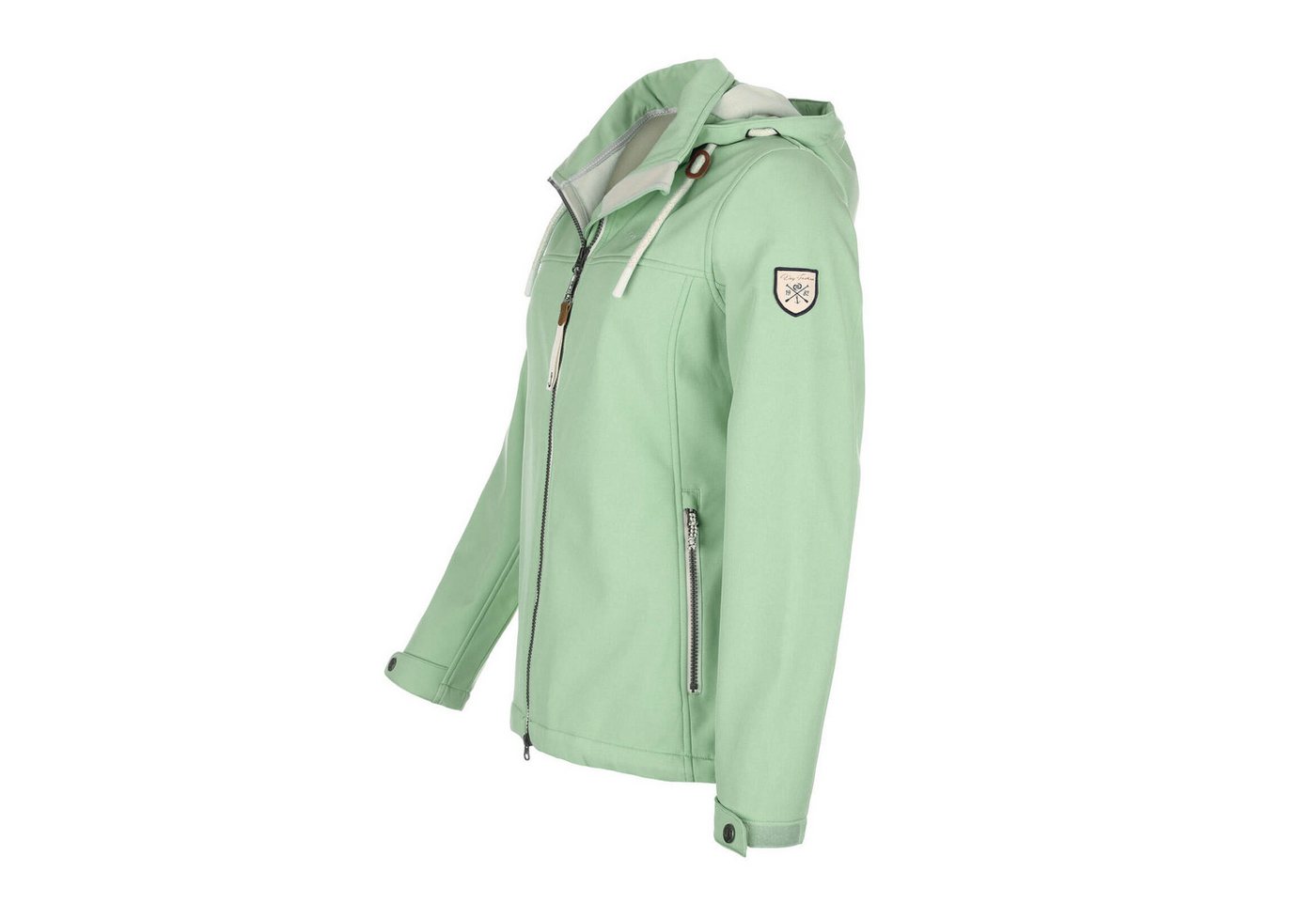 Dry Fashion Softshelljacke Baltrum Damen Jacke Softshell Fleece-Futter - Übergangsjacke Outdoor Atmungsaktiv, Verstellbare & abnehmbare Kapuze, 2-Wege-Reißversc – Bild 4 von 5